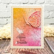 Karte Muttertag in Rosa mit Schmetterling